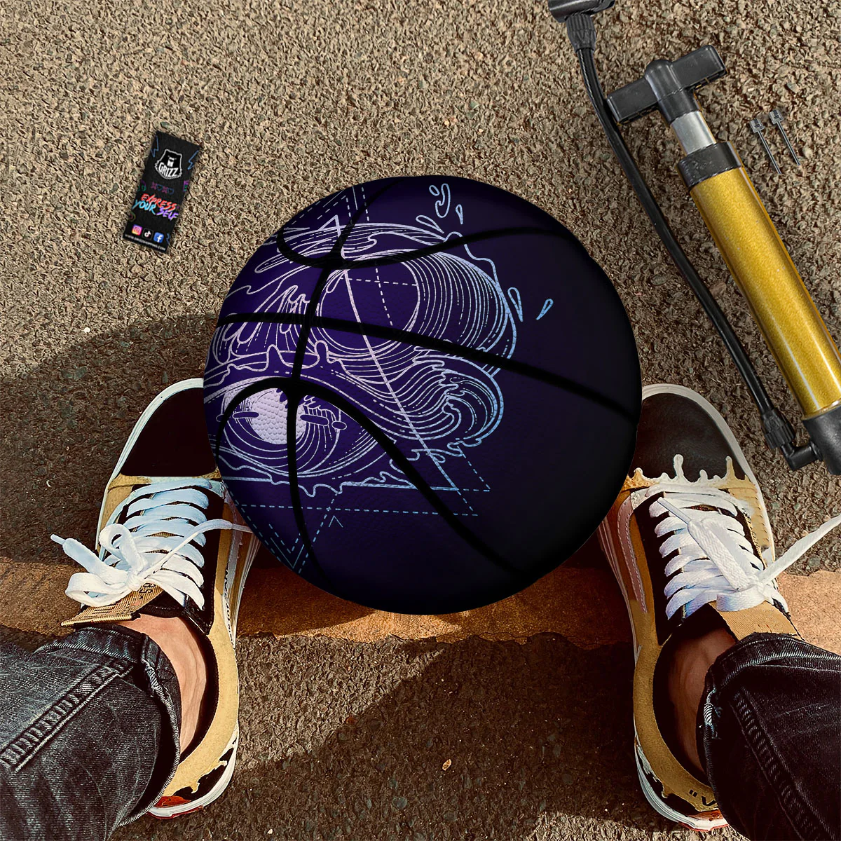 Eye Of Providence Black Purple Print Basketball - Image 2