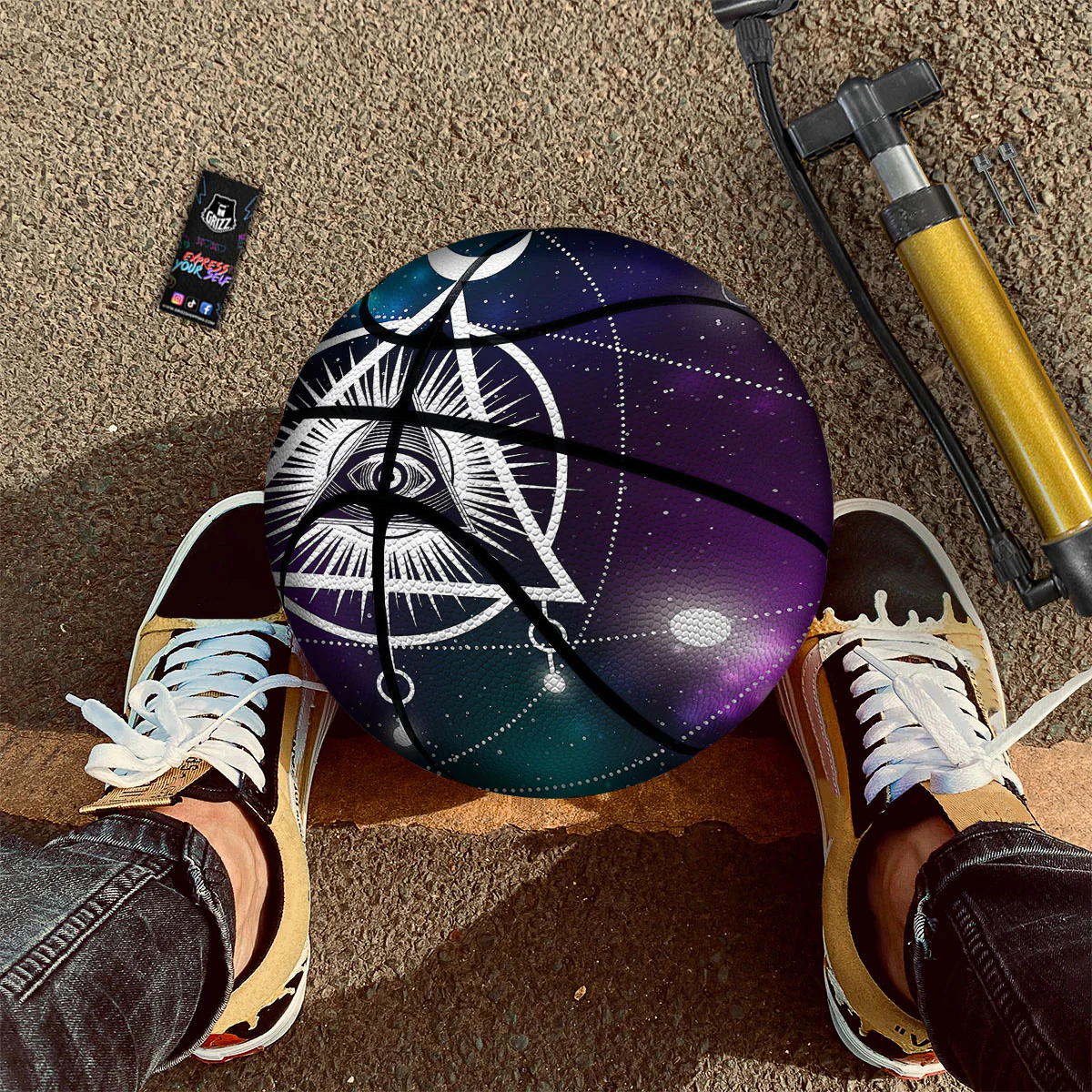 Eye Of Providence Galaxy Print Basketball - Image 2
