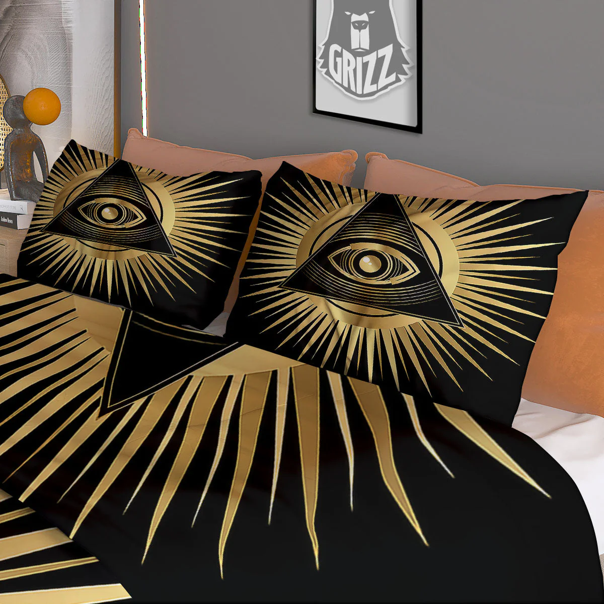 Eye Of Providence Symbol Illuminati Print Duvet Cover Bedding Set - Image 3