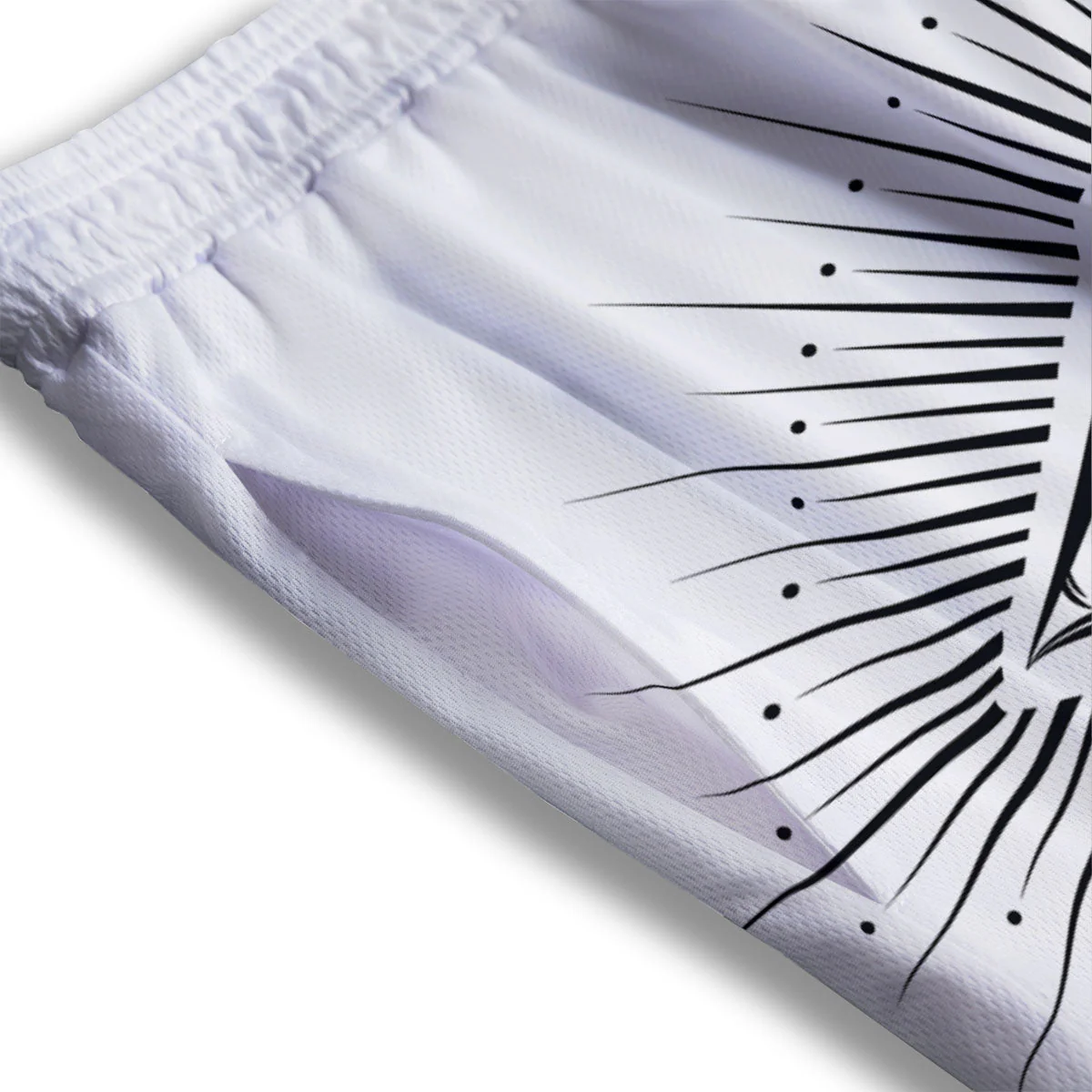 Eye of Providence White And Black Print Mesh Shorts - Image 3