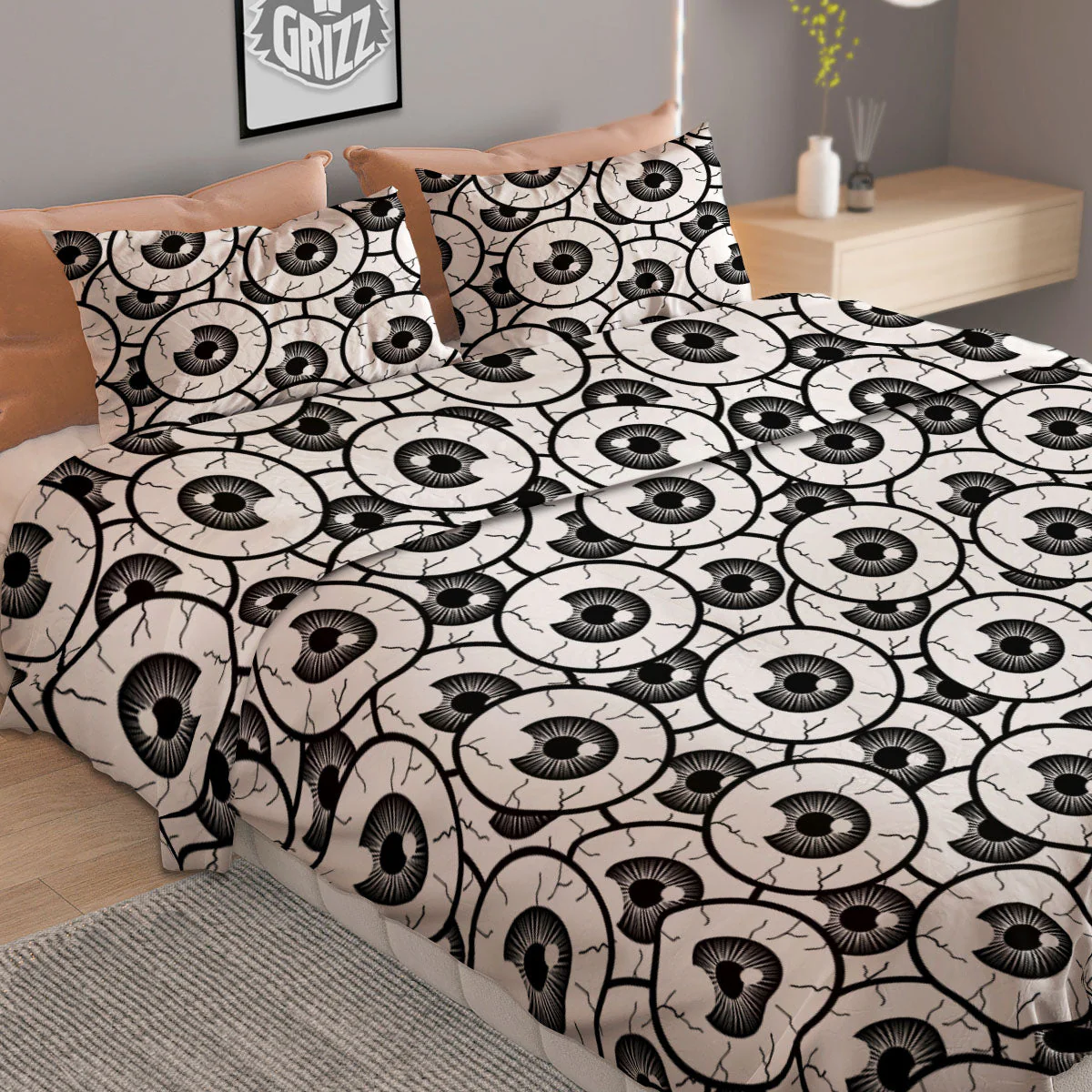 Eyeball Print Pattern Duvet Cover Bedding Set - Image 2