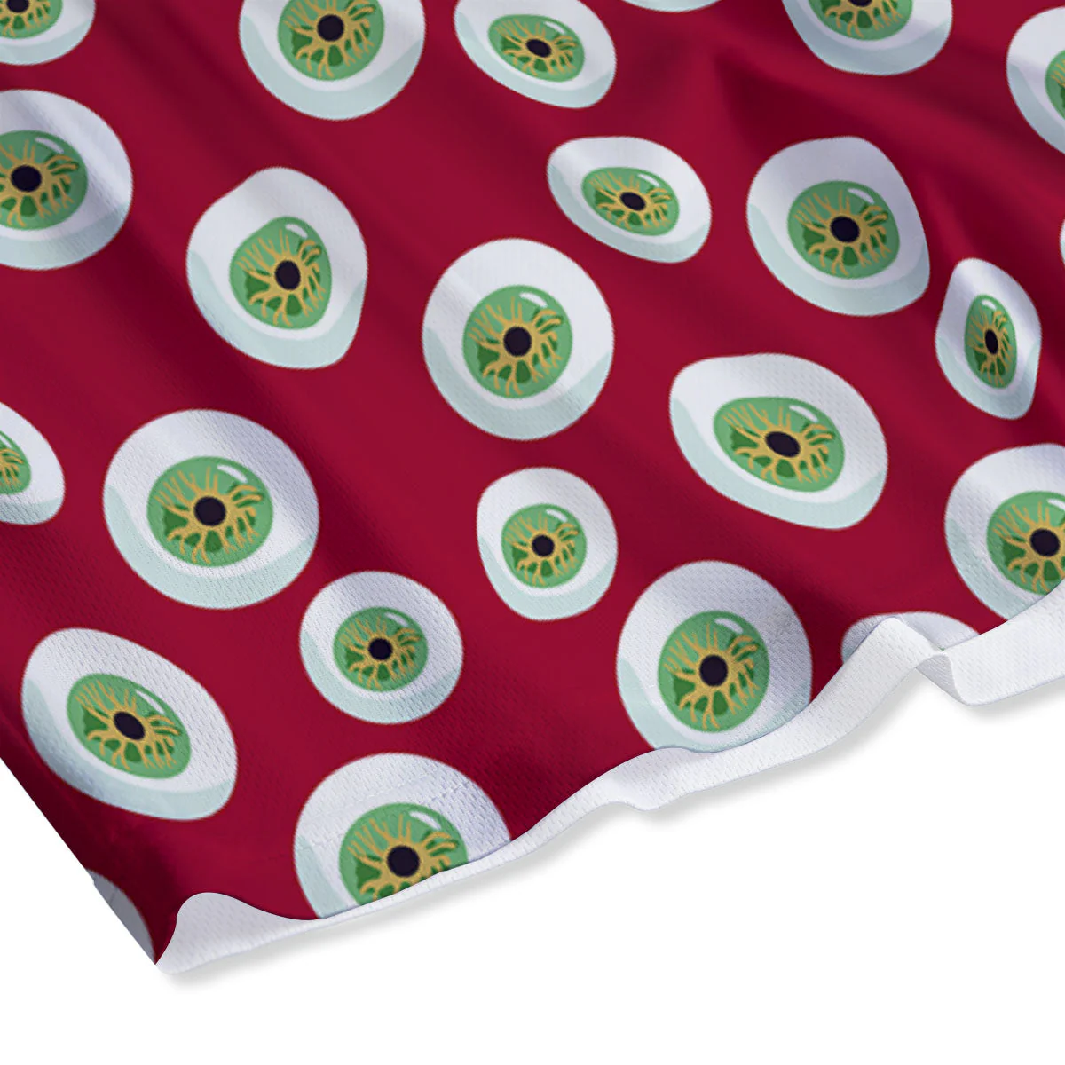 Eyeball Red Creepy Print Pattern Mesh Shorts - Image 4