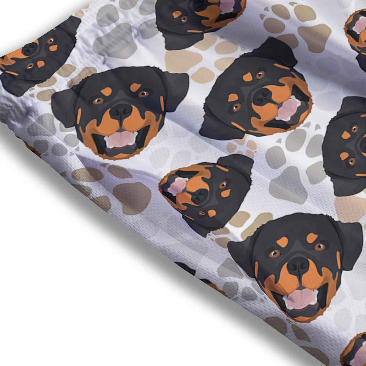 Face Rottweiler Print Pattern Mesh Shorts - Image 3