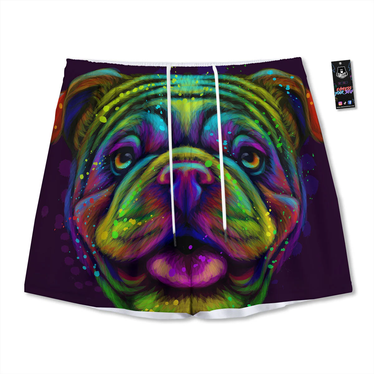 Face Shar Pei Print Mesh Shorts