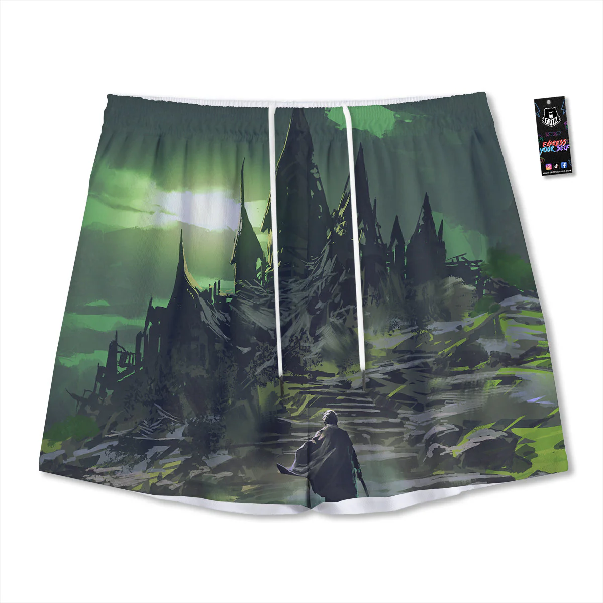 Fantasy Knight And Castle Mesh Shorts