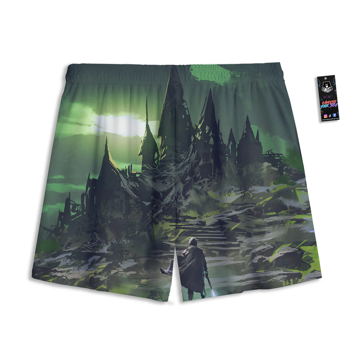 Fantasy Knight And Castle Mesh Shorts - Image 2