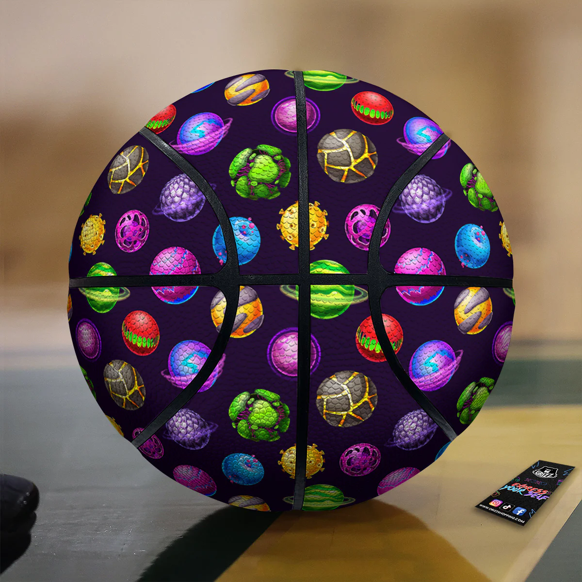 Fantasy Planets In Space Universe Print Pattern Basketball