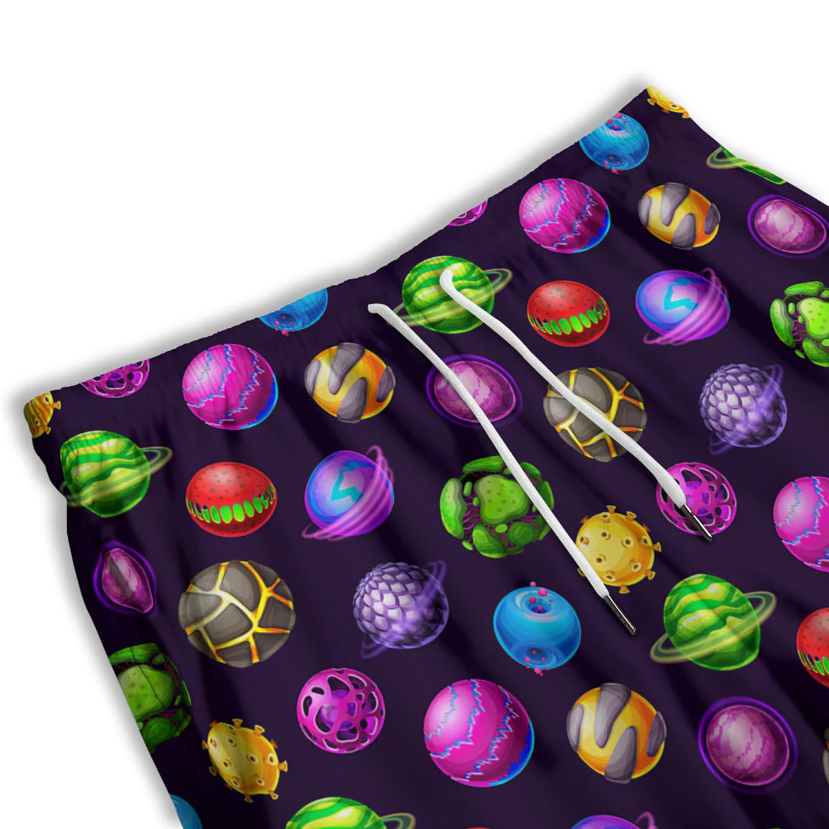 Fantasy Planets In Space Universe Print Pattern Men's Athletic Shorts - Image 3