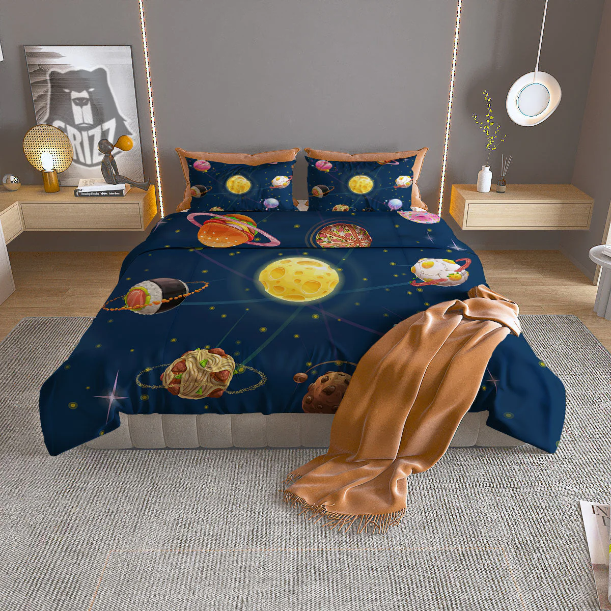 Fast Food Planets Set Print Duvet Cover Bedding Set