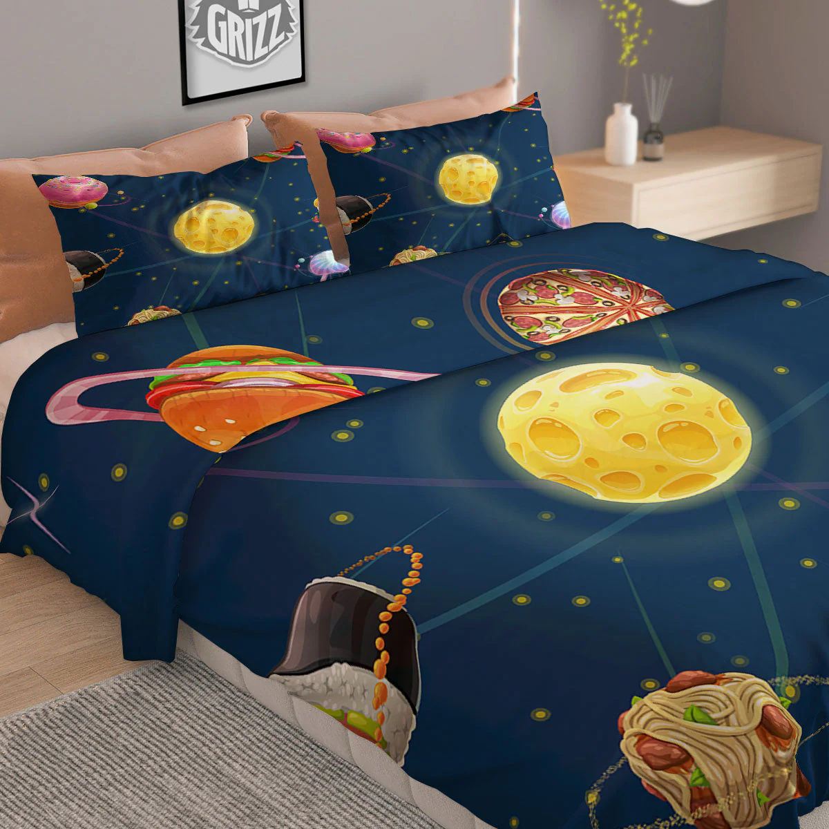 Fast Food Planets Set Print Duvet Cover Bedding Set - Image 2