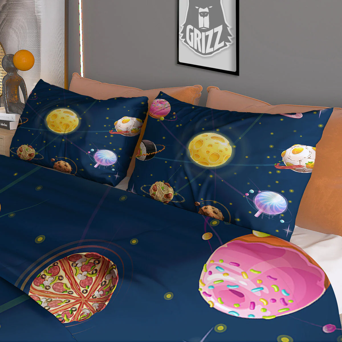 Fast Food Planets Set Print Duvet Cover Bedding Set - Image 3