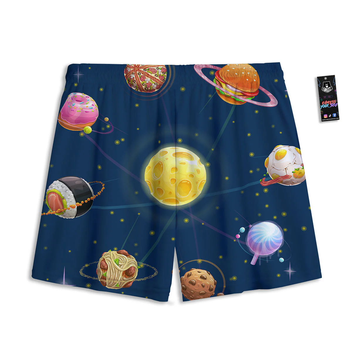 Fast Food Planets Set Print Mesh Shorts - Image 2