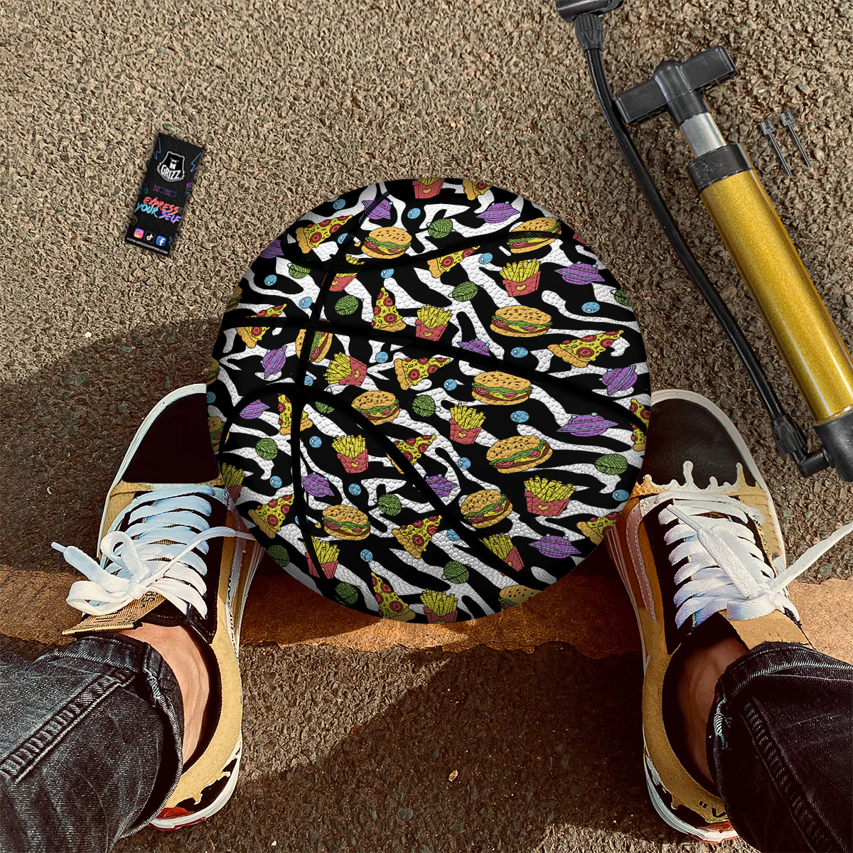 Fastfood Cute Zebra Print Pattern Basketball - Image 2
