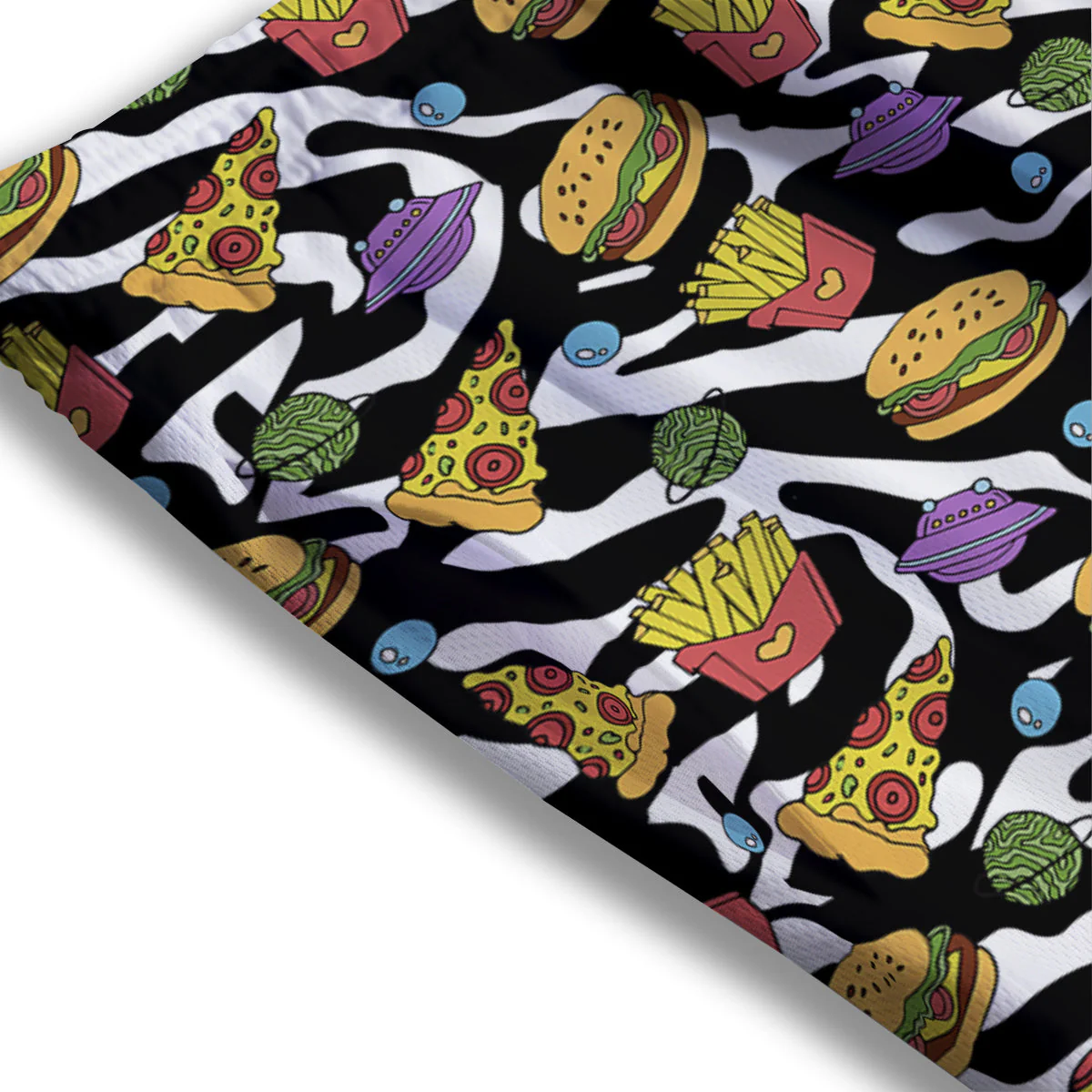 Fastfood Cute Zebra Print Pattern Mesh Shorts - Image 3