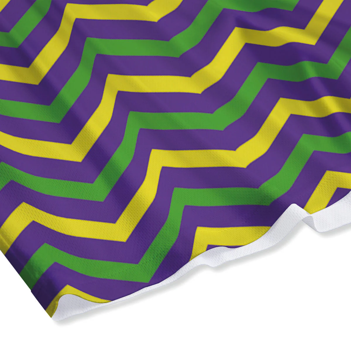 Fat Tuesday Chevron Mardi Gras Print Mesh Shorts - Image 4