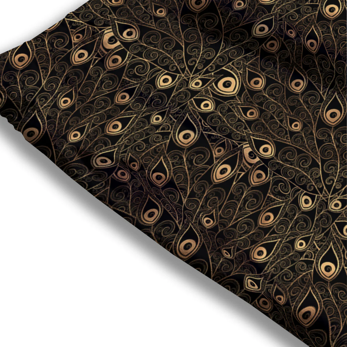 Feather Gold And Black Print Pattern Mesh Shorts - Image 3