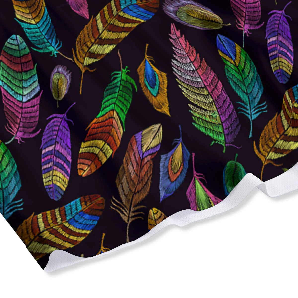 Feather Native Print Pattern Mesh Shorts - Image 4