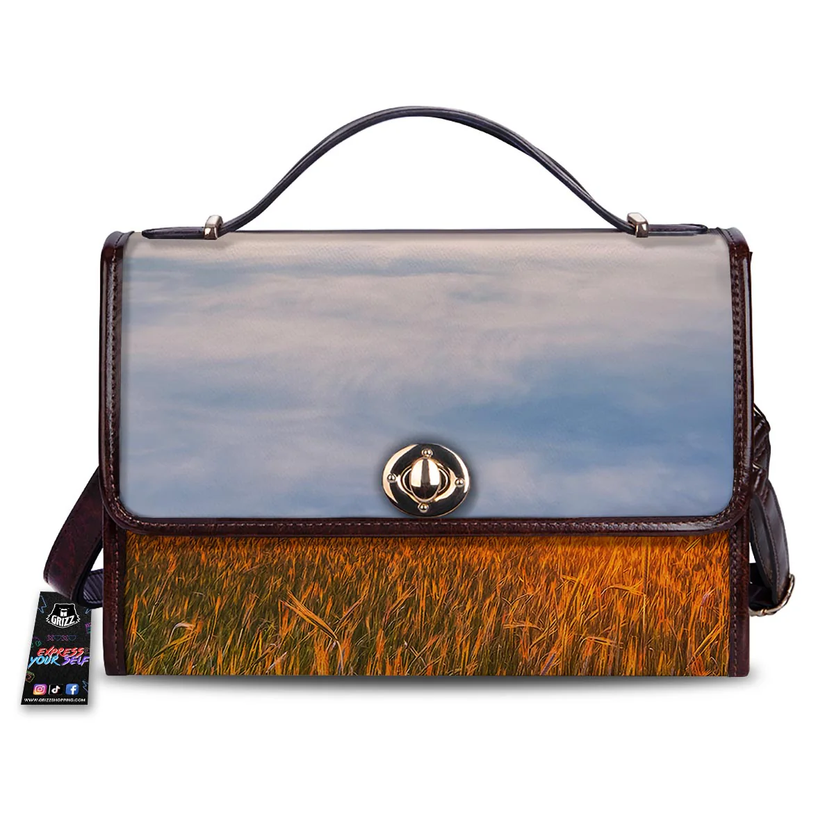 Field Sunrise Print Women's Satchel Bag