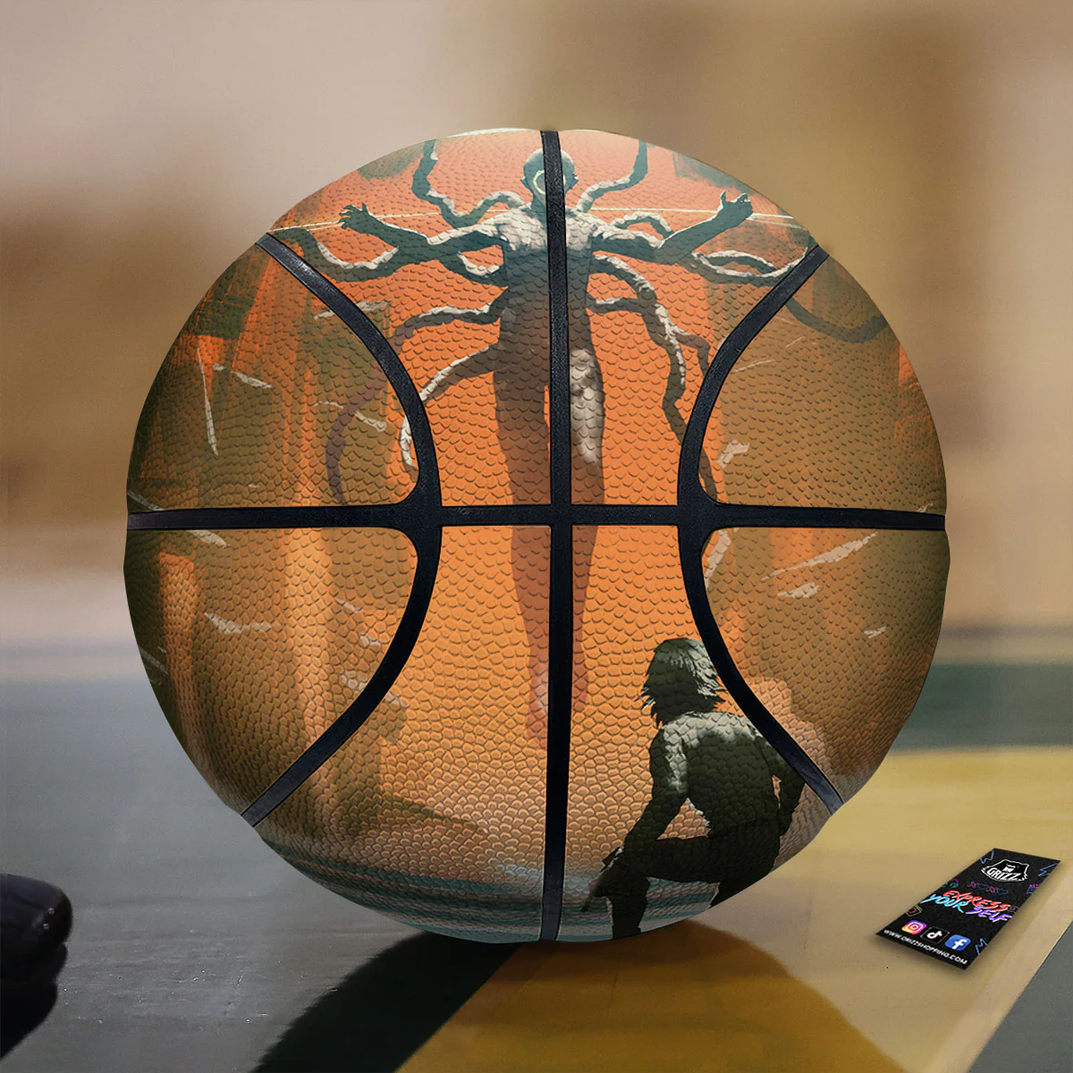 Fight With Alien Print Basketball