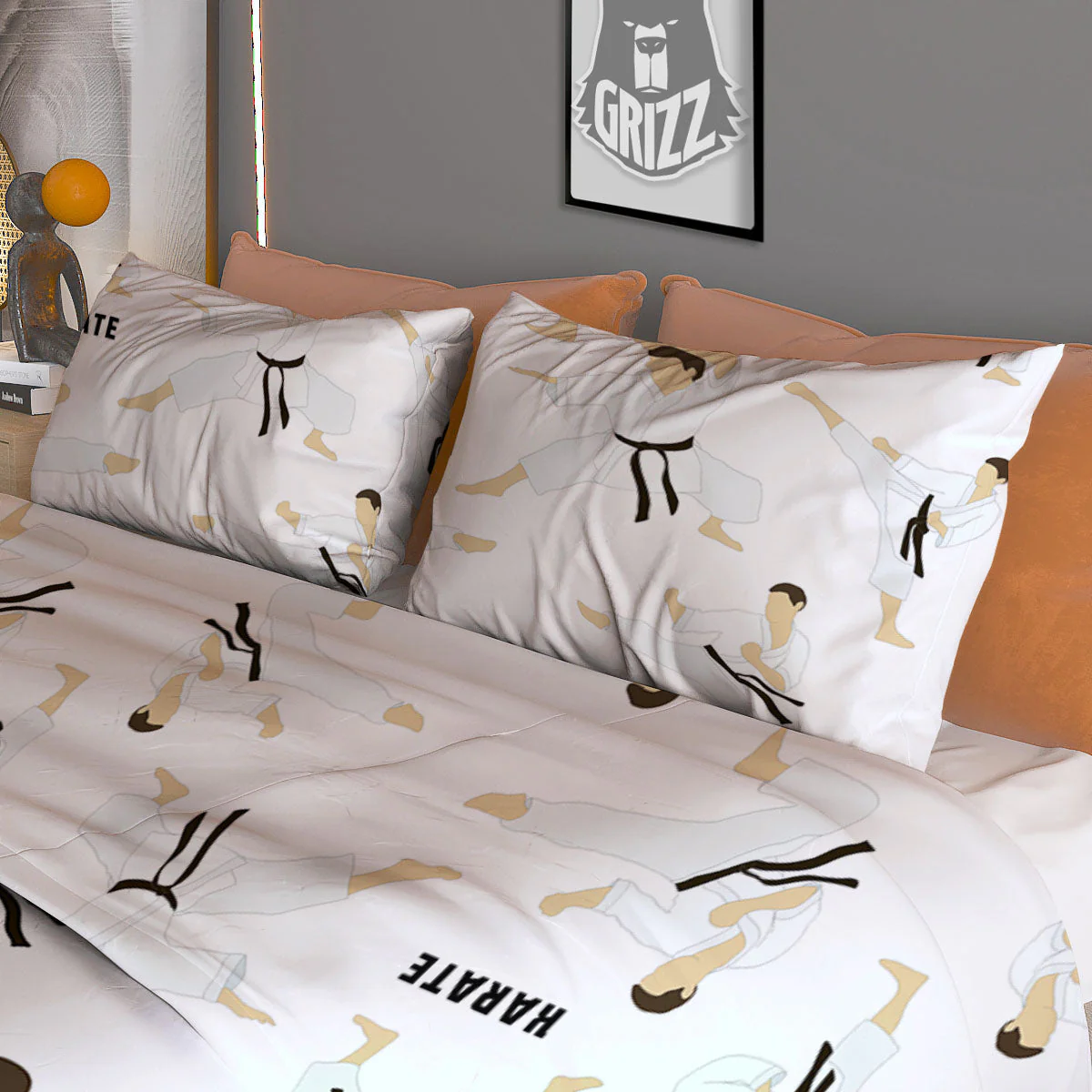 Fighter Karate Print Pattern Duvet Cover Bedding Set - Image 3