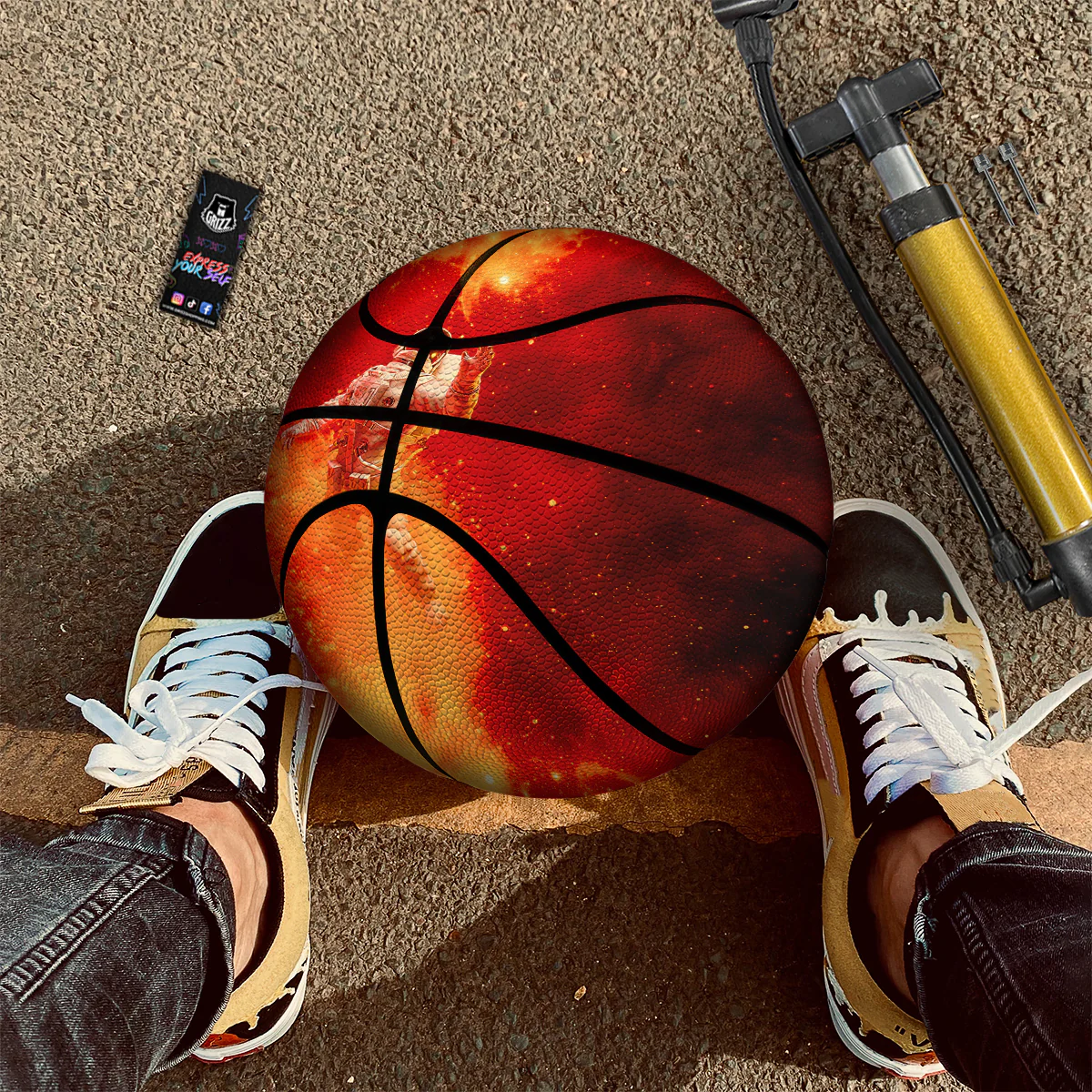 Fire Astronaut Print Basketball - Image 2