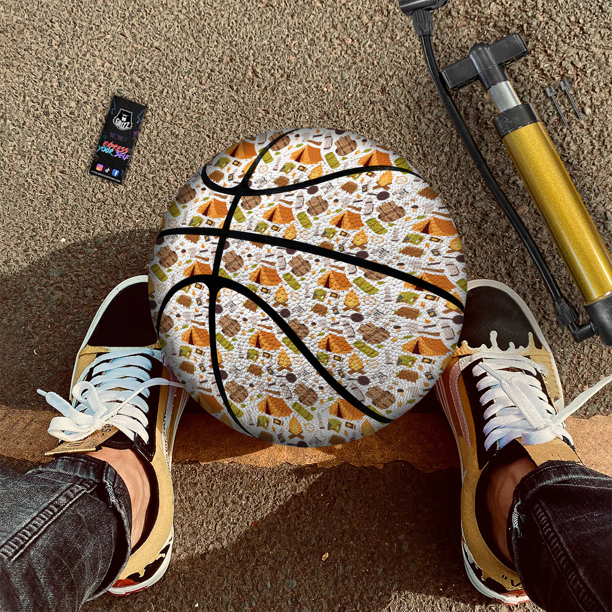 Fire Camping Print Pattern Basketball - Image 3