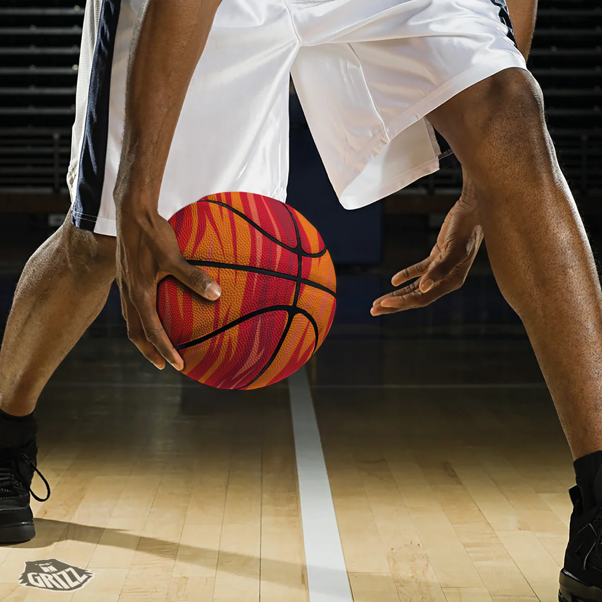 Fire In Hell Print Pattern Basketball - Image 3