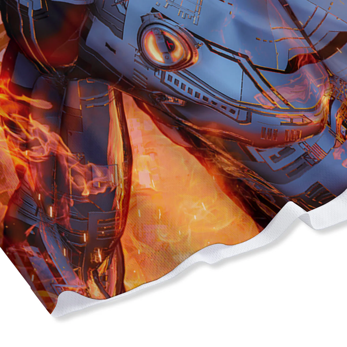 Fire Skeleton Robot Print Mesh Shorts - Image 4