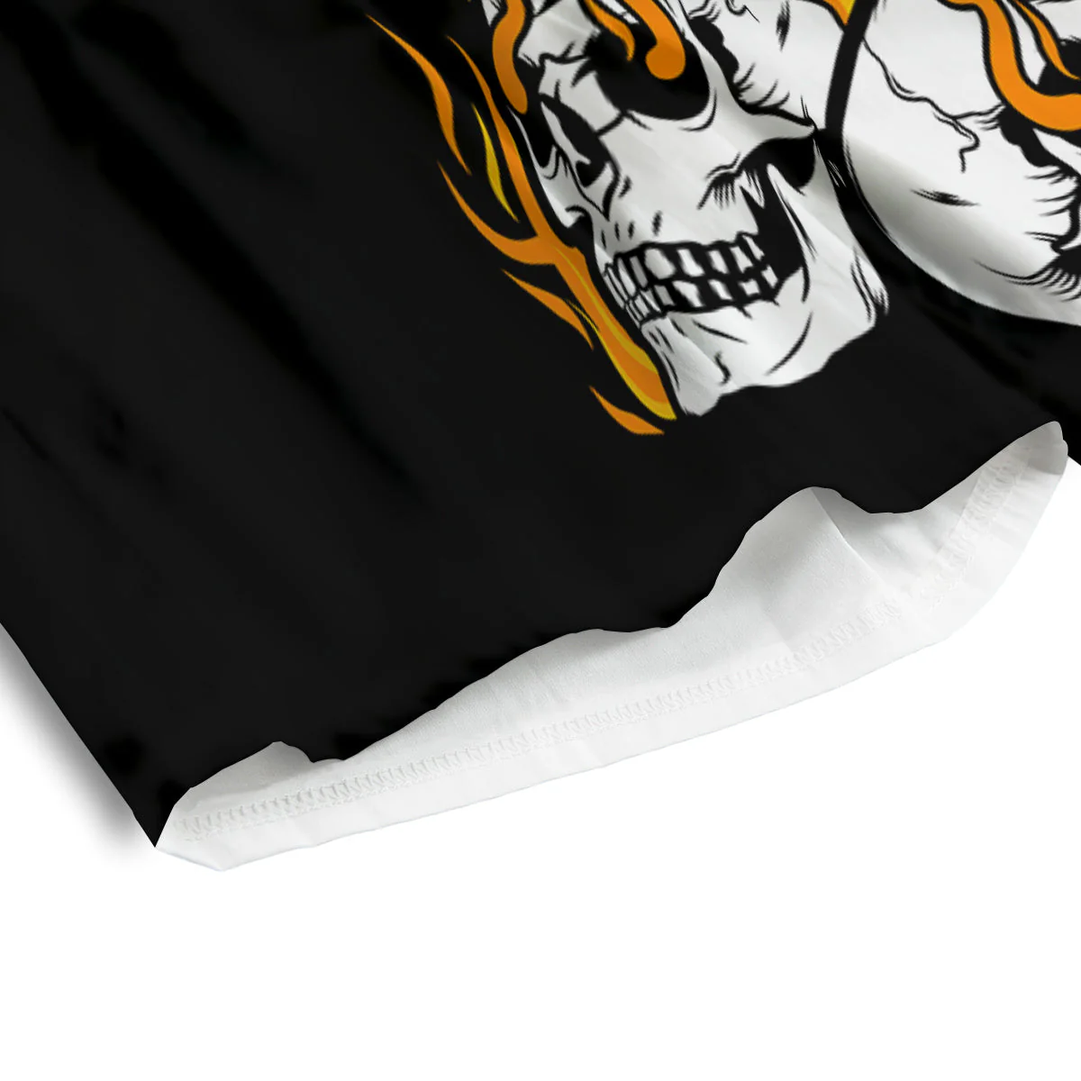 Fire Skull Head Print Men's Athletic Shorts - Image 4