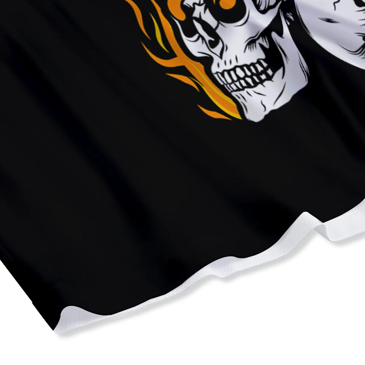Fire Skull Head Print Mesh Shorts - Image 4