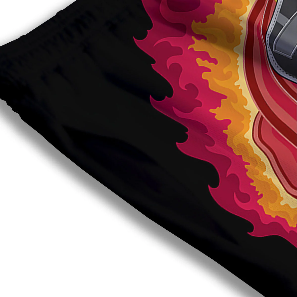 Firefighter Skull Flaming Print Mesh Shorts - Image 3