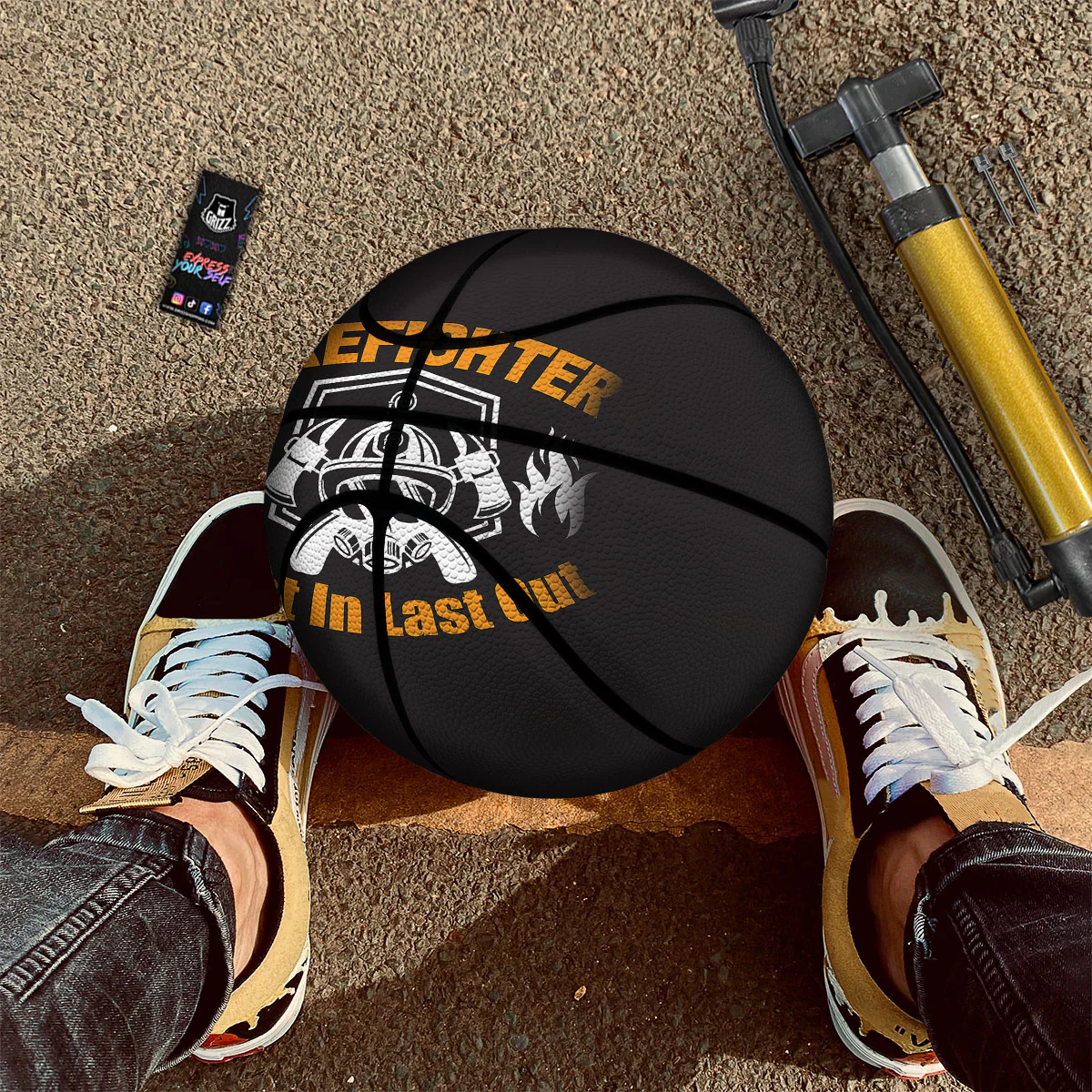 First In Last Out Firefighter Print Basketball - Image 2