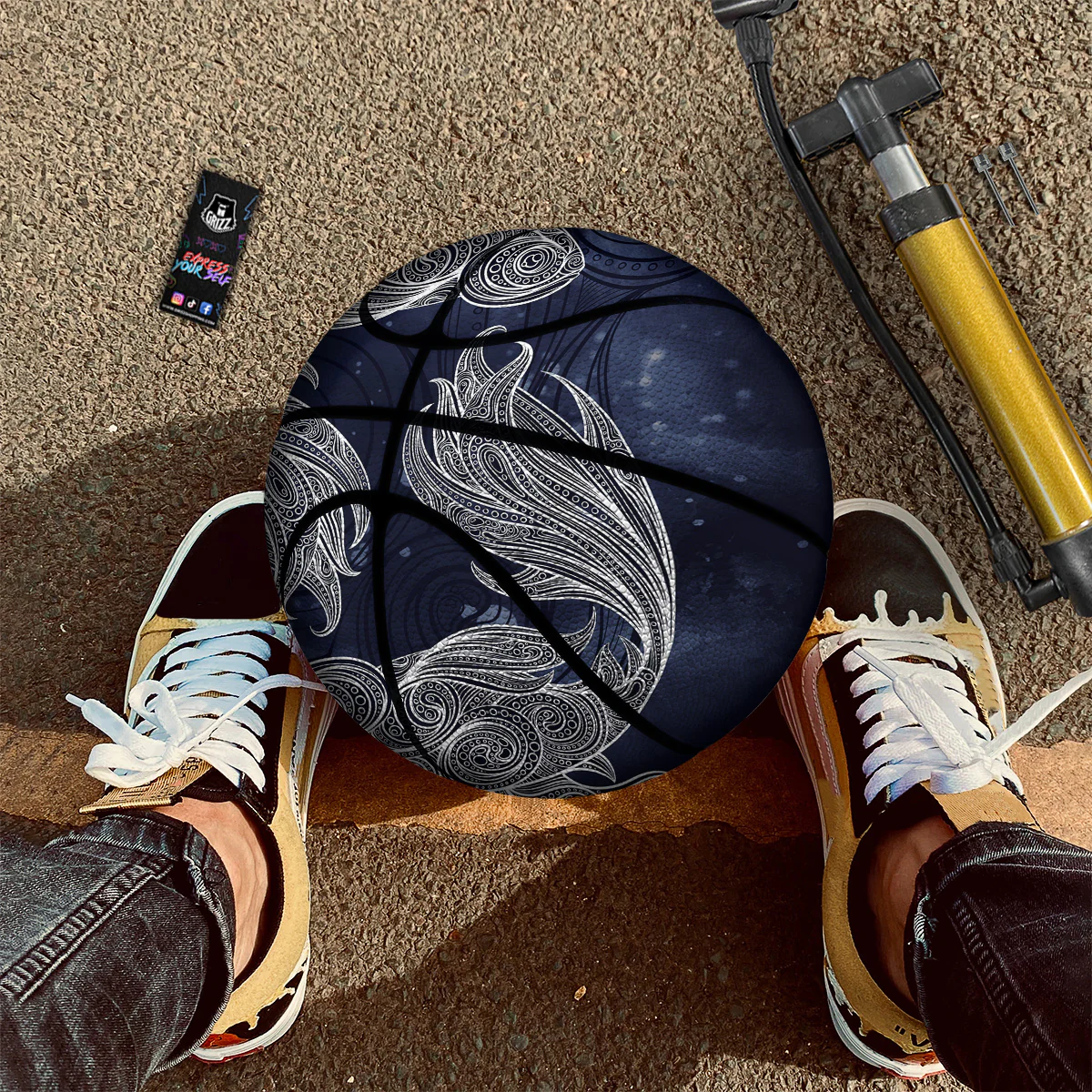 Fish Bohemian Spiritual Print Basketball - Image 3