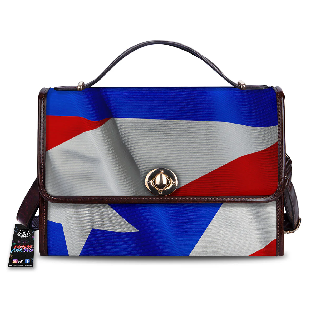 Flag Puerto Rican Print Women's Satchel Bag