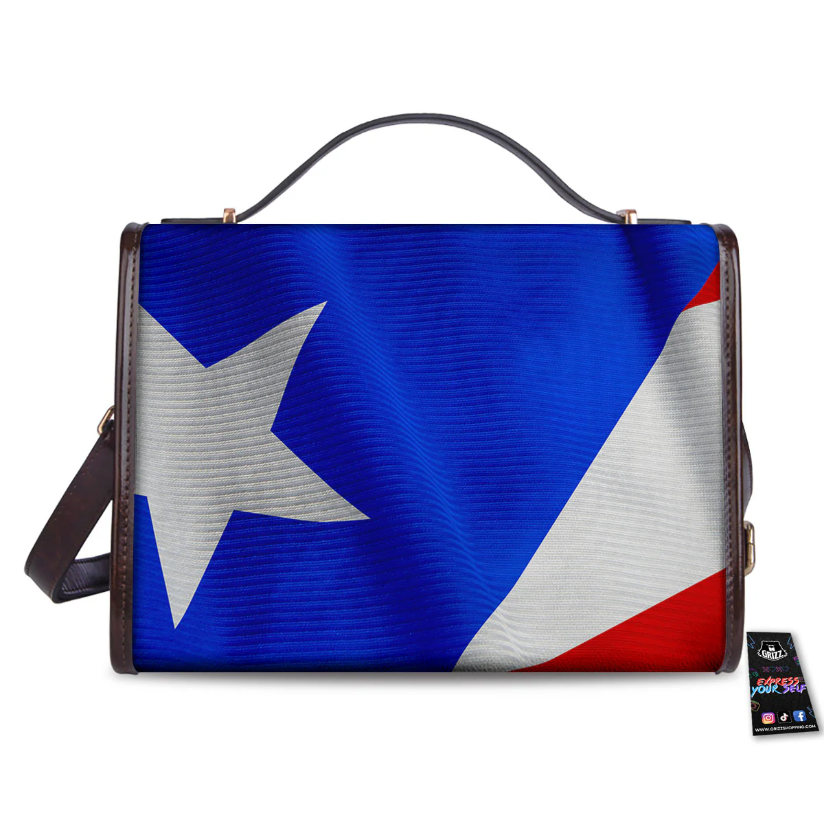 Flag Puerto Rican Print Women's Satchel Bag - Image 2