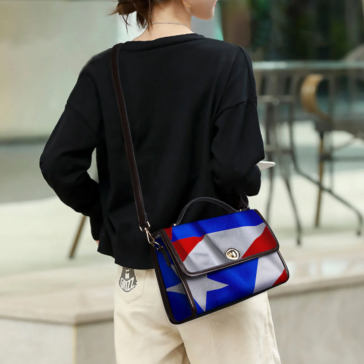 Flag Puerto Rican Print Women's Satchel Bag - Image 3