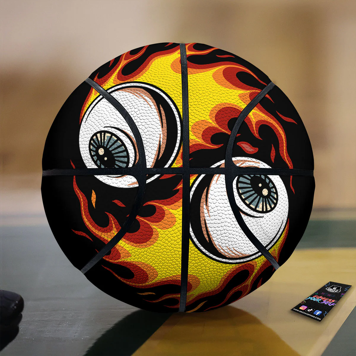 Flaming Eye Print Basketball