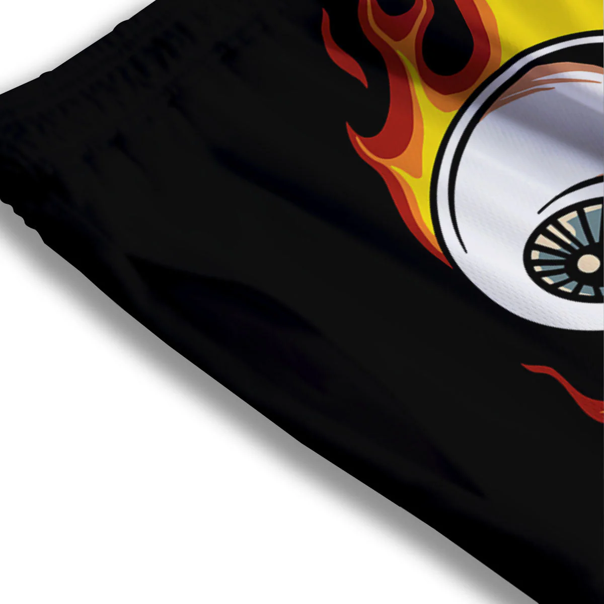 Flaming Eye Print Mesh Shorts - Image 3