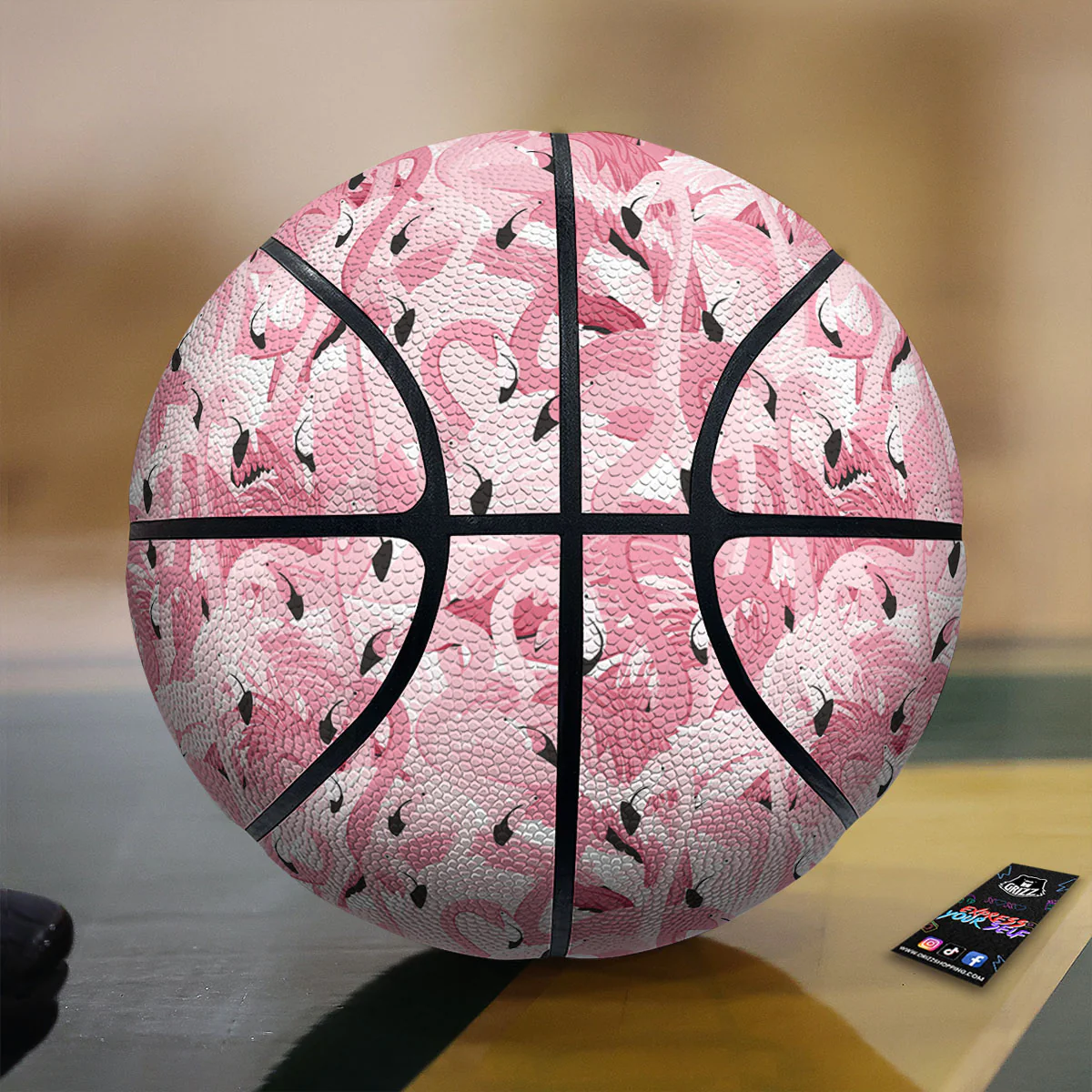 Flamingo Pink Print Pattern Basketball