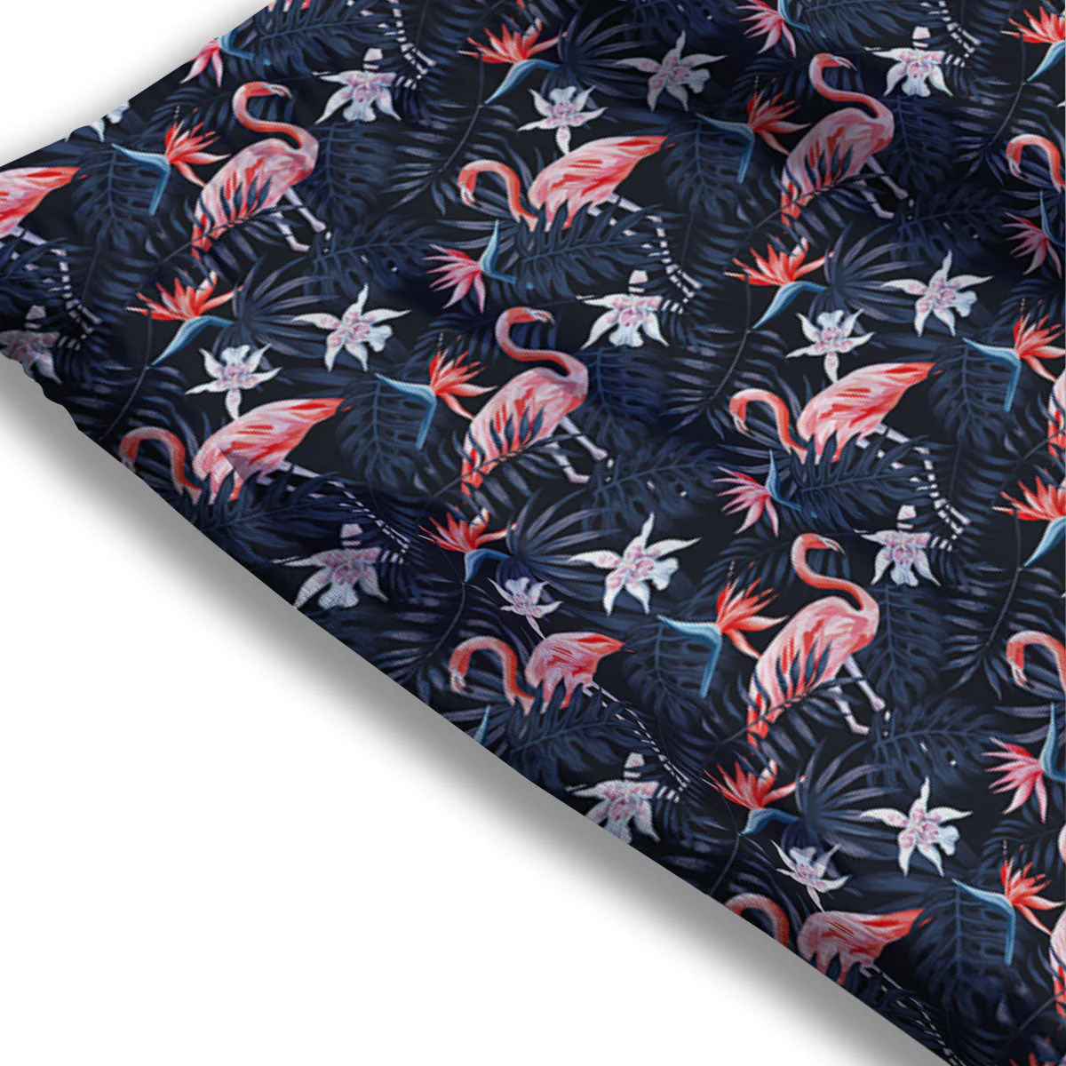 Flamingo Tropical Dark Print Pattern Mesh Shorts - Image 3
