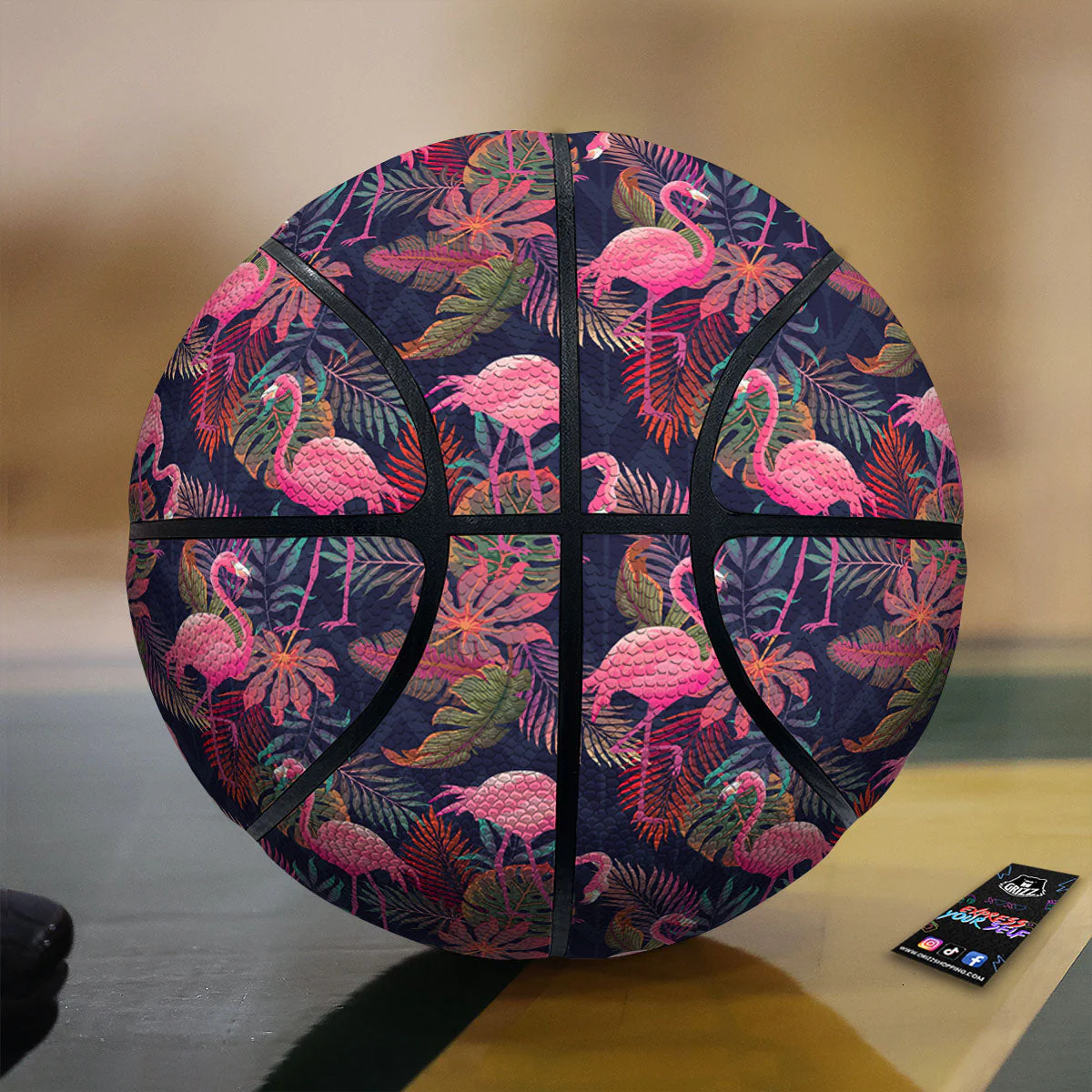 Flamingo Watercolor Print Pattern Basketball
