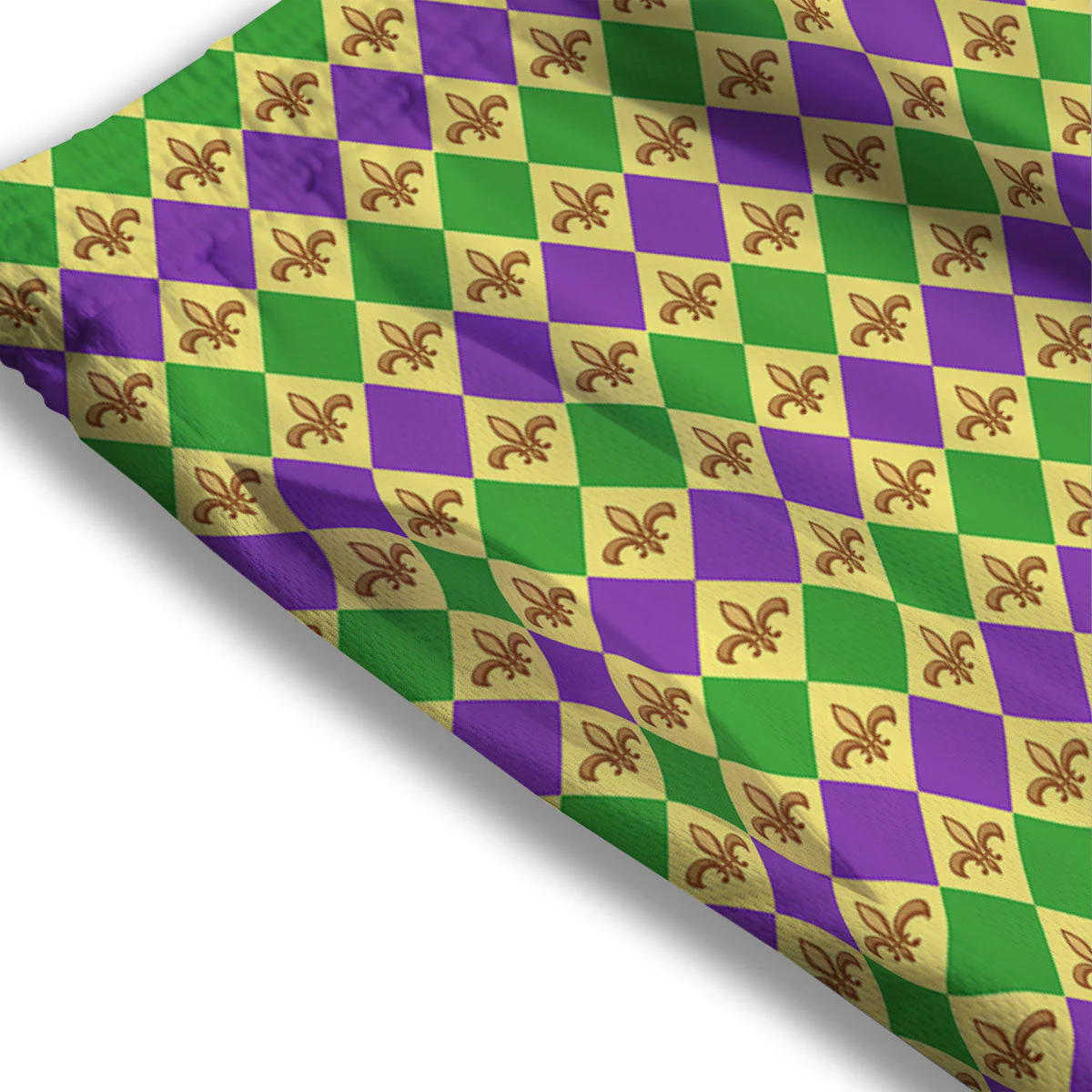 Fleur De Lis Mardi Gras Print Pattern Mesh Shorts - Image 3