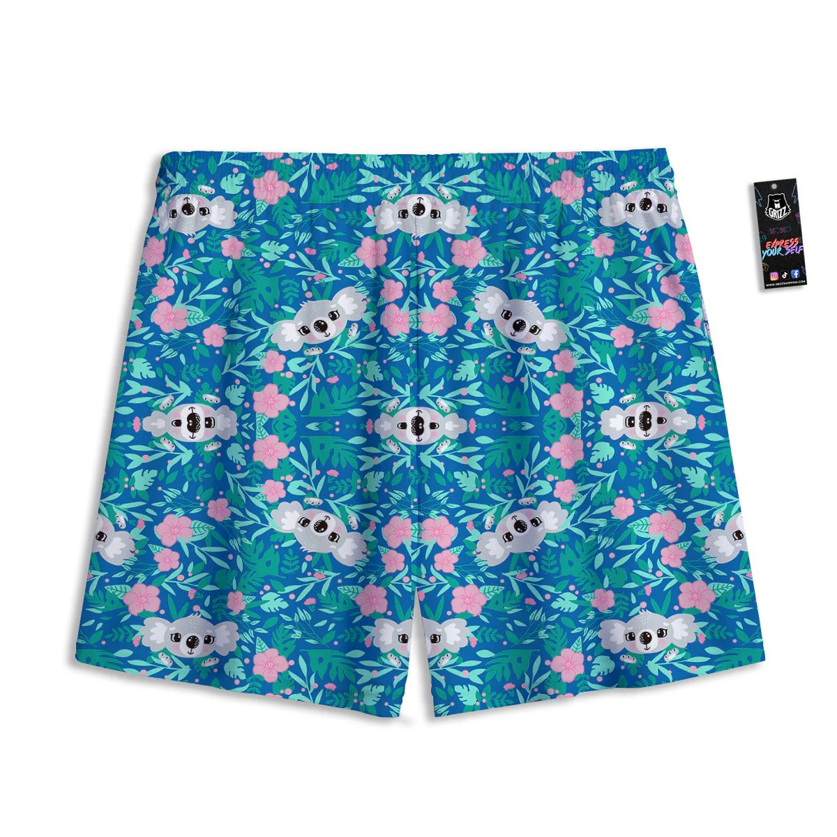 Floral And Baby Koala Print Pattern Mesh Shorts - Image 2