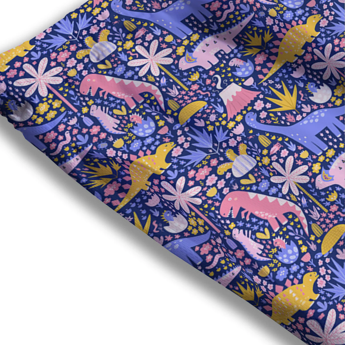 Floral And Cute Dinosaur Print Pattern Mesh Shorts - Image 3