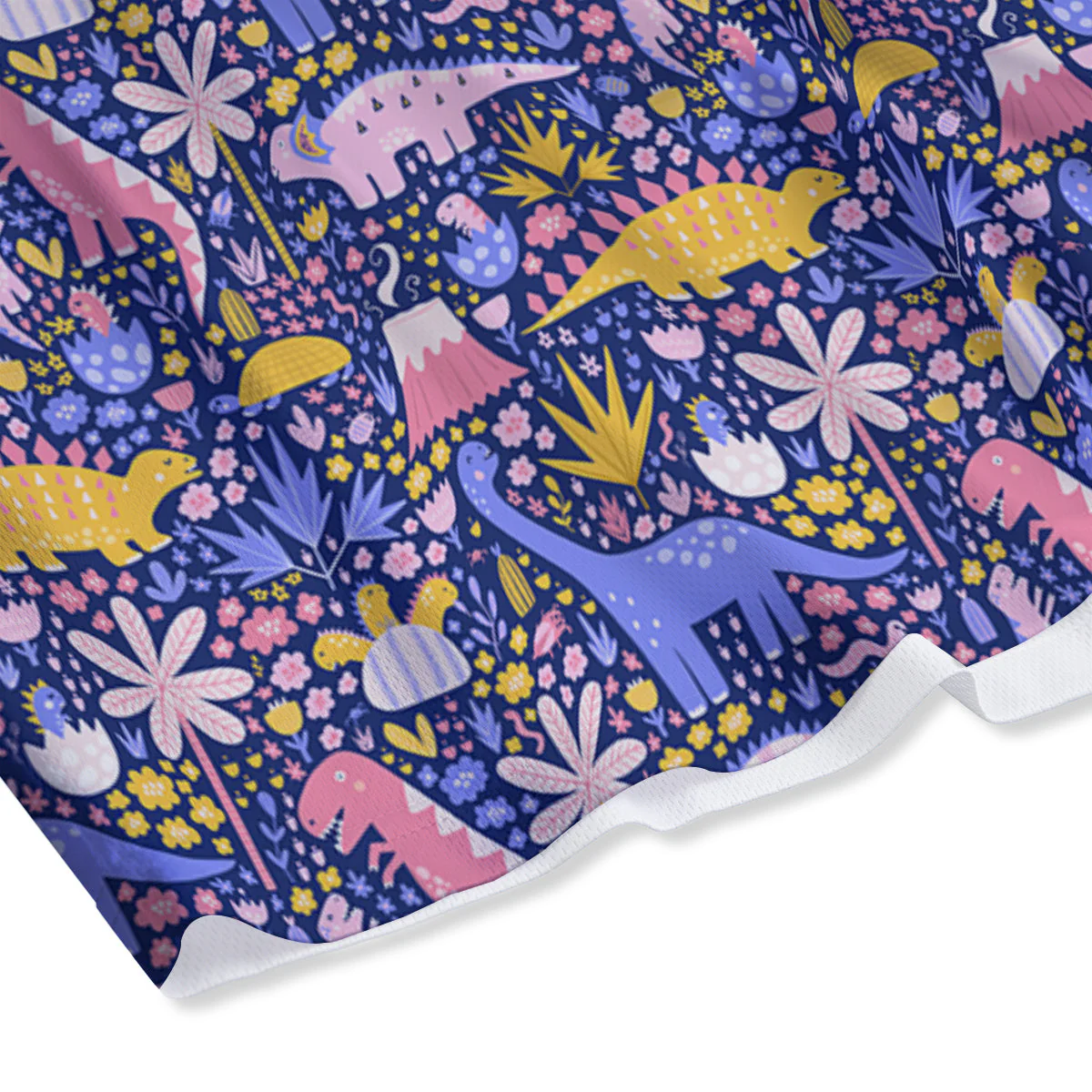 Floral And Cute Dinosaur Print Pattern Mesh Shorts - Image 4