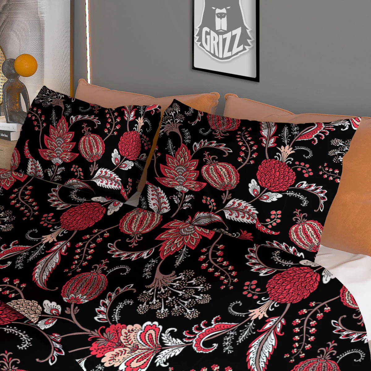 Floral And Paisley Print Pattern Duvet Cover Bedding Set - Image 3