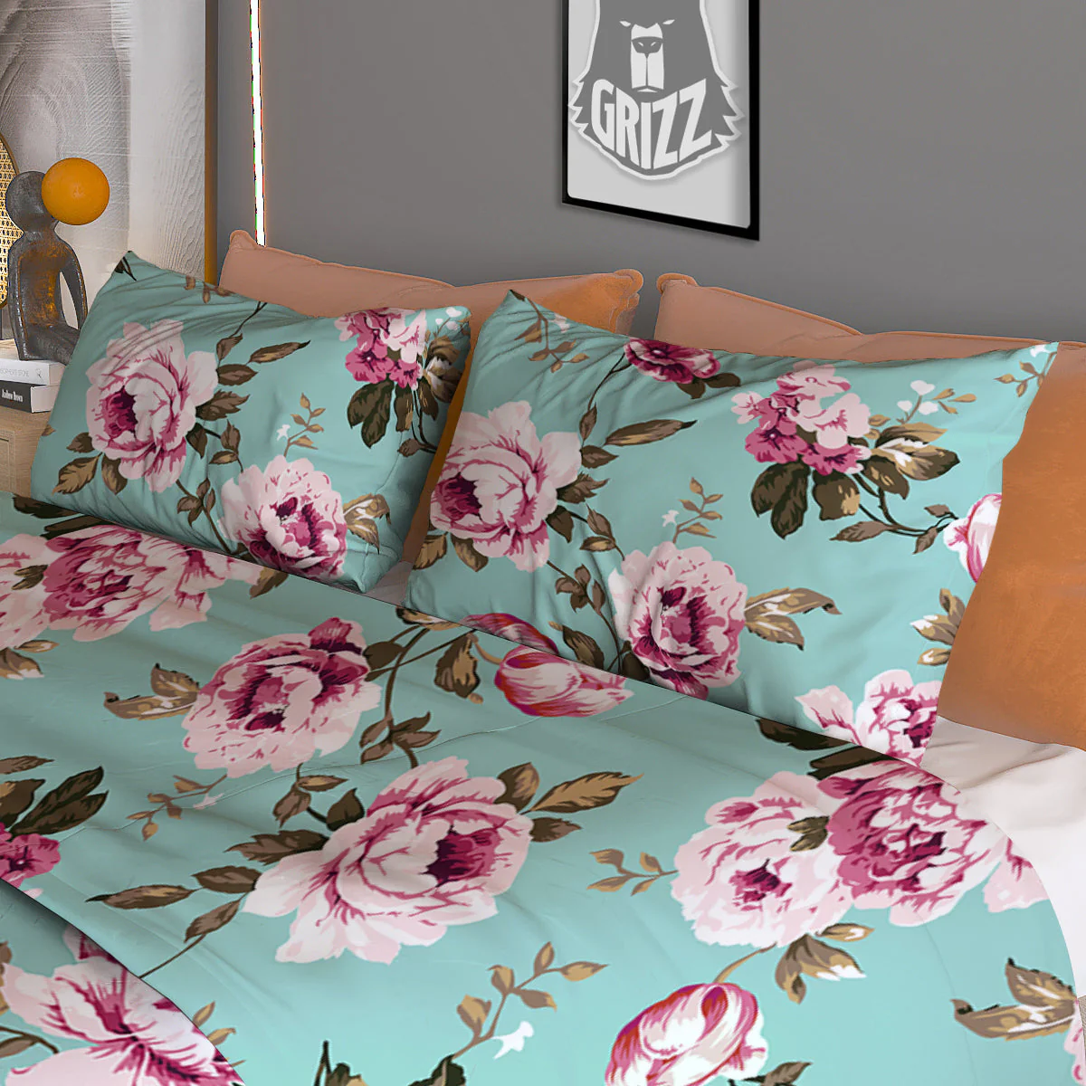 Floral Blossom Vintage Print Pattern Duvet Cover Bedding Set - Image 3