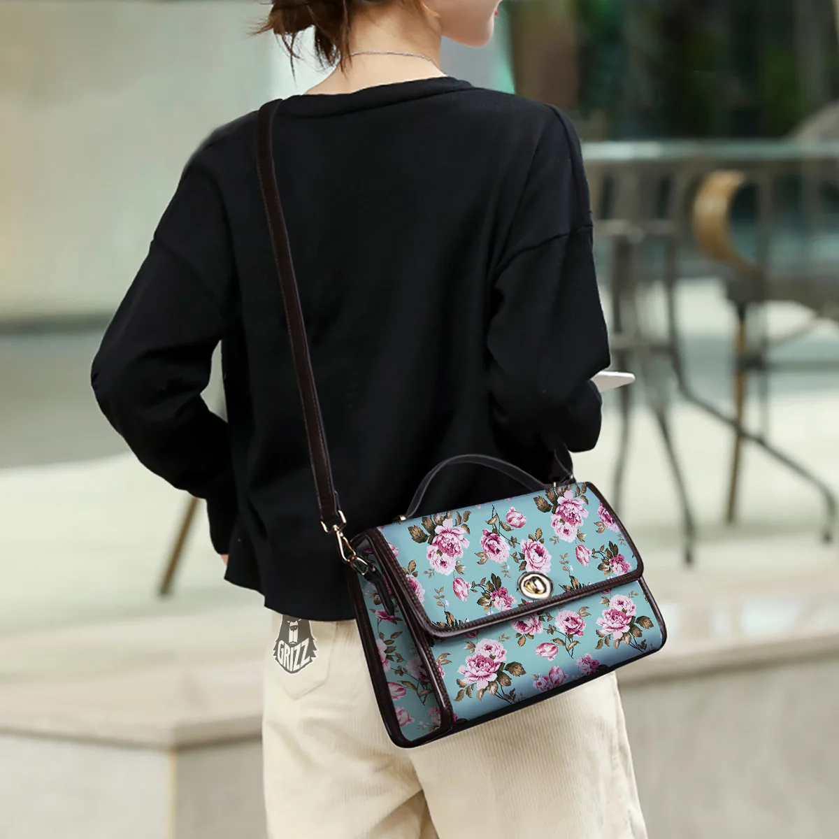 Floral Blossom Vintage Print Pattern Women's Satchel Bag - Image 3