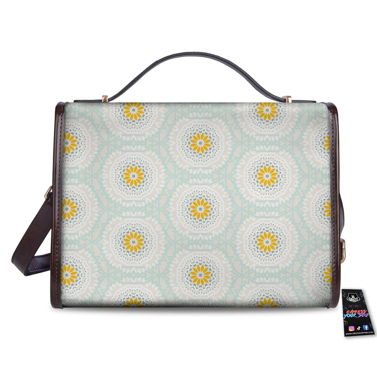 Floral Bohemian Pastel Print Pattern Women's Satchel Bag - Image 2