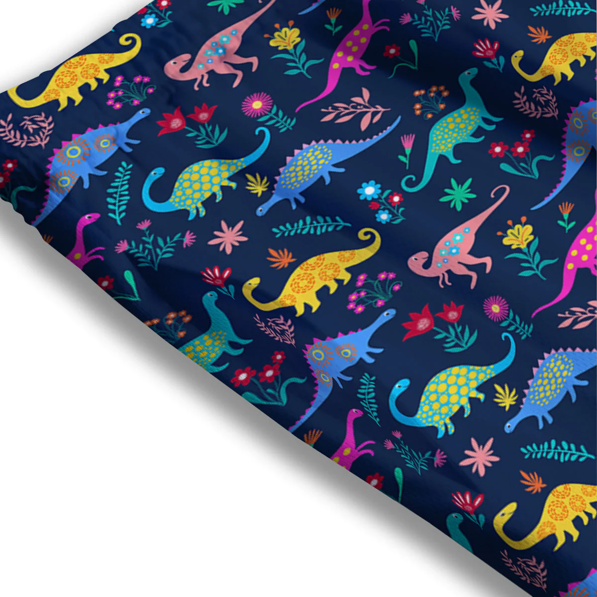 Floral Cute Dino Print Pattern Mesh Shorts - Image 3